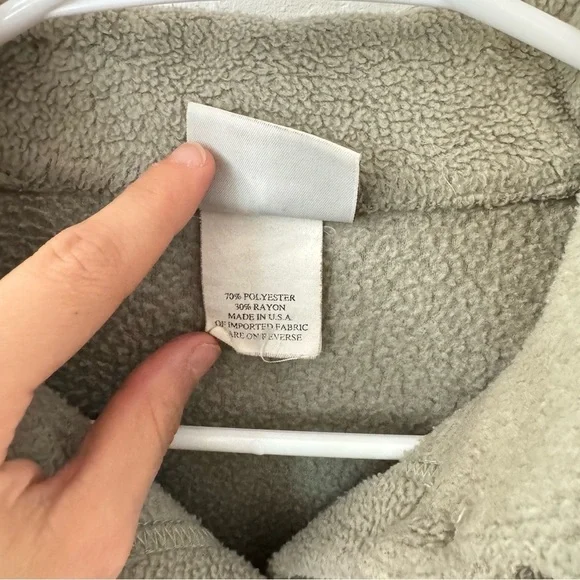 Vintage Hot Cotton By Marc Ware Sage Green Teddy Sherpa Button Down Shacket M - Picture 3 of 15